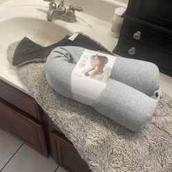 Grey Blanket And Neck Support