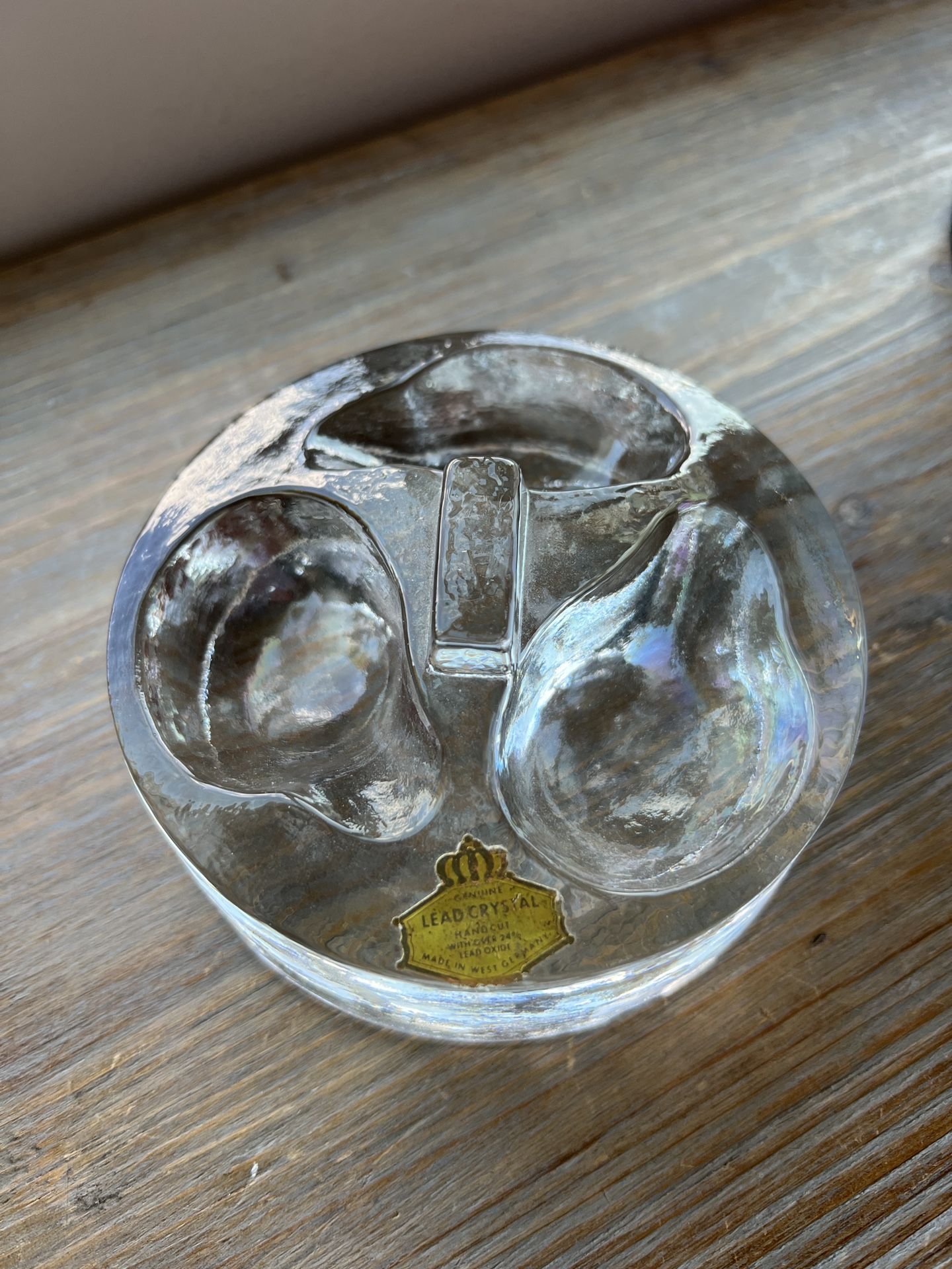 Vintage Crystal Ashtray | Cigar Holder | 3 Cigars | West Germany Crystal | Vintage Barware | Mid-Century | Retro