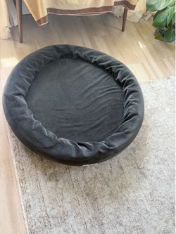 Large Washable Dog Bed – Black Velvet 37” x 37”
