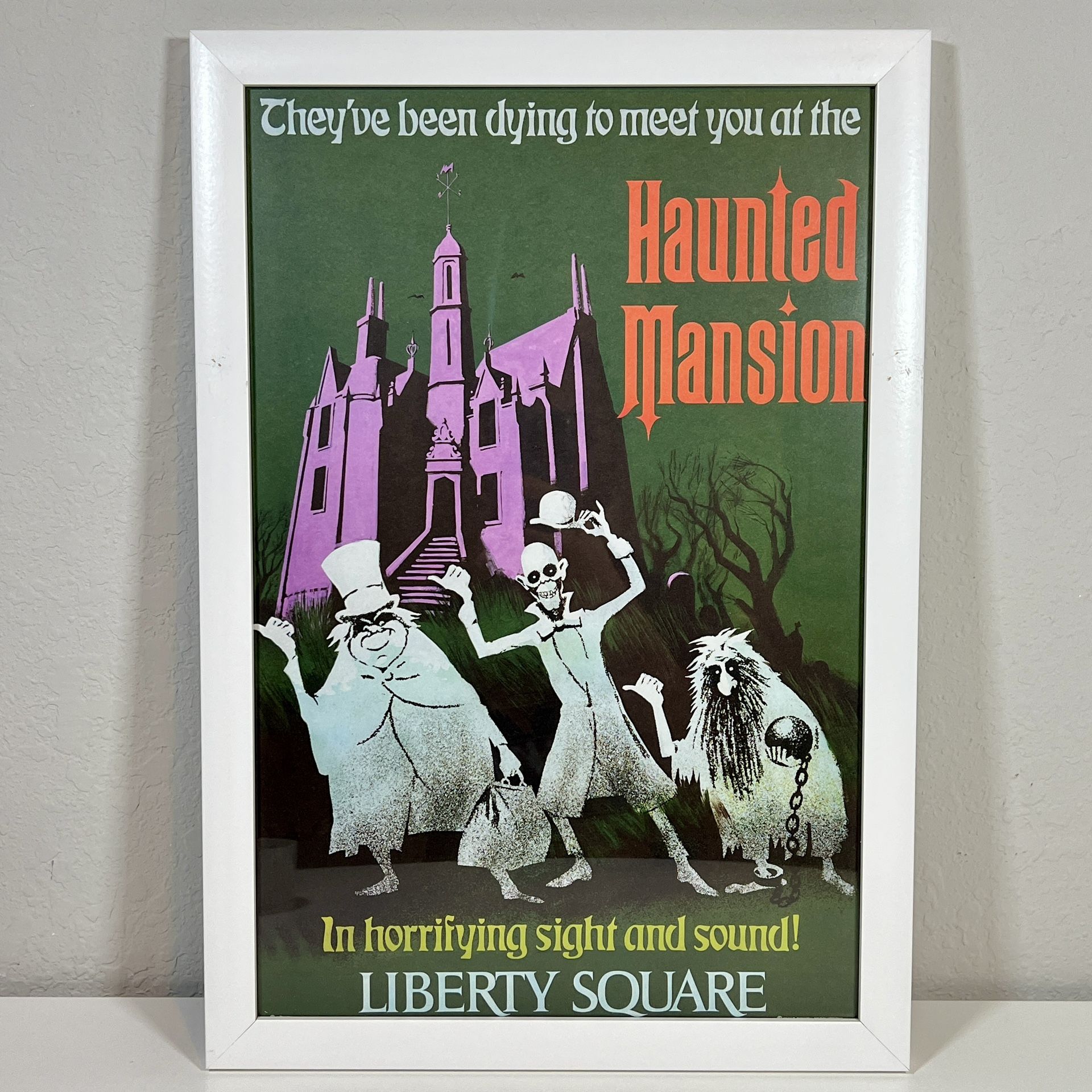Disney Haunted Mansion Liberty Square Poster WDW Framed Art 19.5x13.5