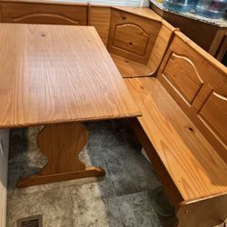 Kitchen Corner Table With Storage Under One Bench 