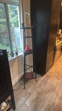 Black Wrought Iron 3-Tier Display Stand