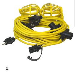 100 Ft Light String 10 Socket Bulbs 
