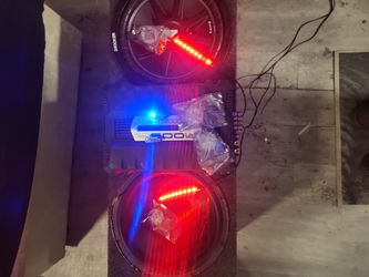 212 inch subs and closed in box with 500 W. Kenwood amp and lighting kit bundle.