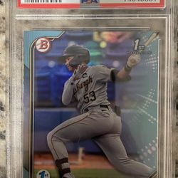 2022 Bowman 1st Edition #BPP556 Dariel Lopez Sky Blue Foil PSA 9 Mint 