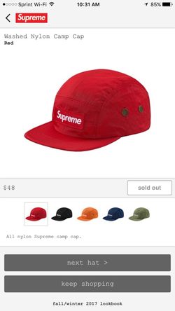 Supreme Washed Nylon Camp Cap - Red