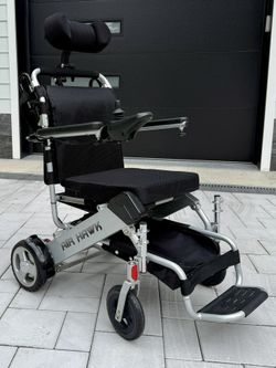 Air Hawk Lightweight Folding Power Wheelchair - with Accessories