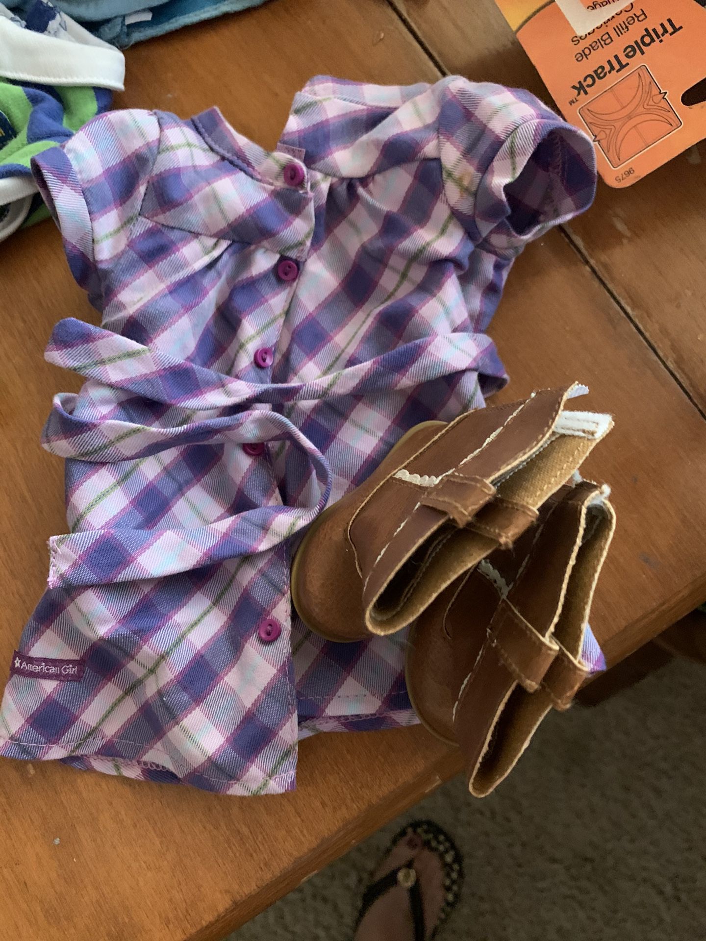 American girl plaid dress and boots