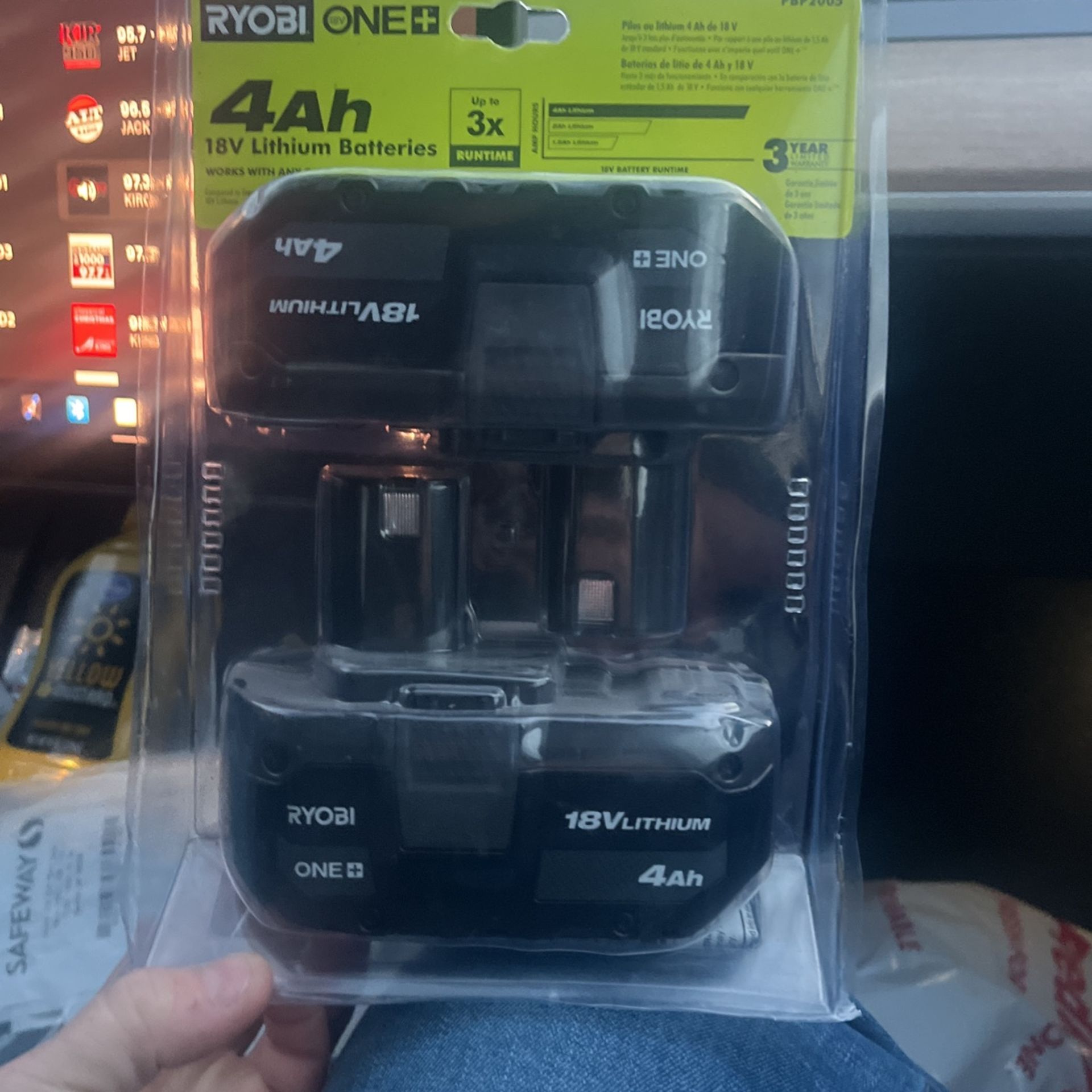Ryobi 18v 4ah batteries 3x runtime 3 yr warranty.
