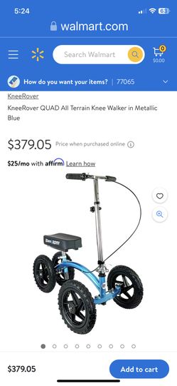 KneeRover QUAD All Terrain Knee Walker in Metallic Blue