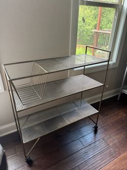 Gold Metal 3-Tier Bar Cart