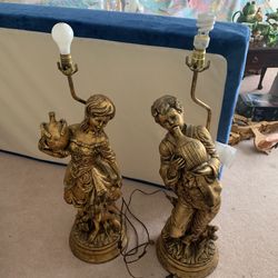 Vintage gold lamps