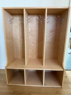 3-Section Kids Cubby Locker with Hooks