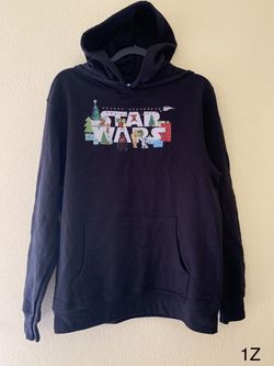 Christmas Star Wars Men Pull Over Hoodie Size M Color Black