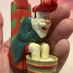 Vintage Christmas Santa exhausted And Tired
