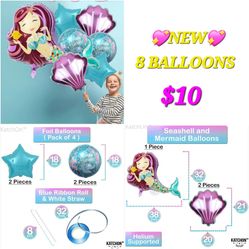 🧜‍♀️LITTLE MERMAID BALLOON PACK 8PCS 

🧜‍♀️PAKETE DE 8 PZ DE GLOBOS DE SIRENITA 