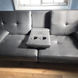 Faux Leather Futon