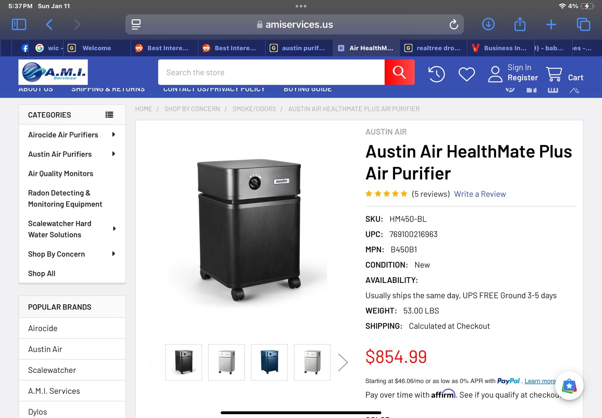 Austin Air Purifier For sale