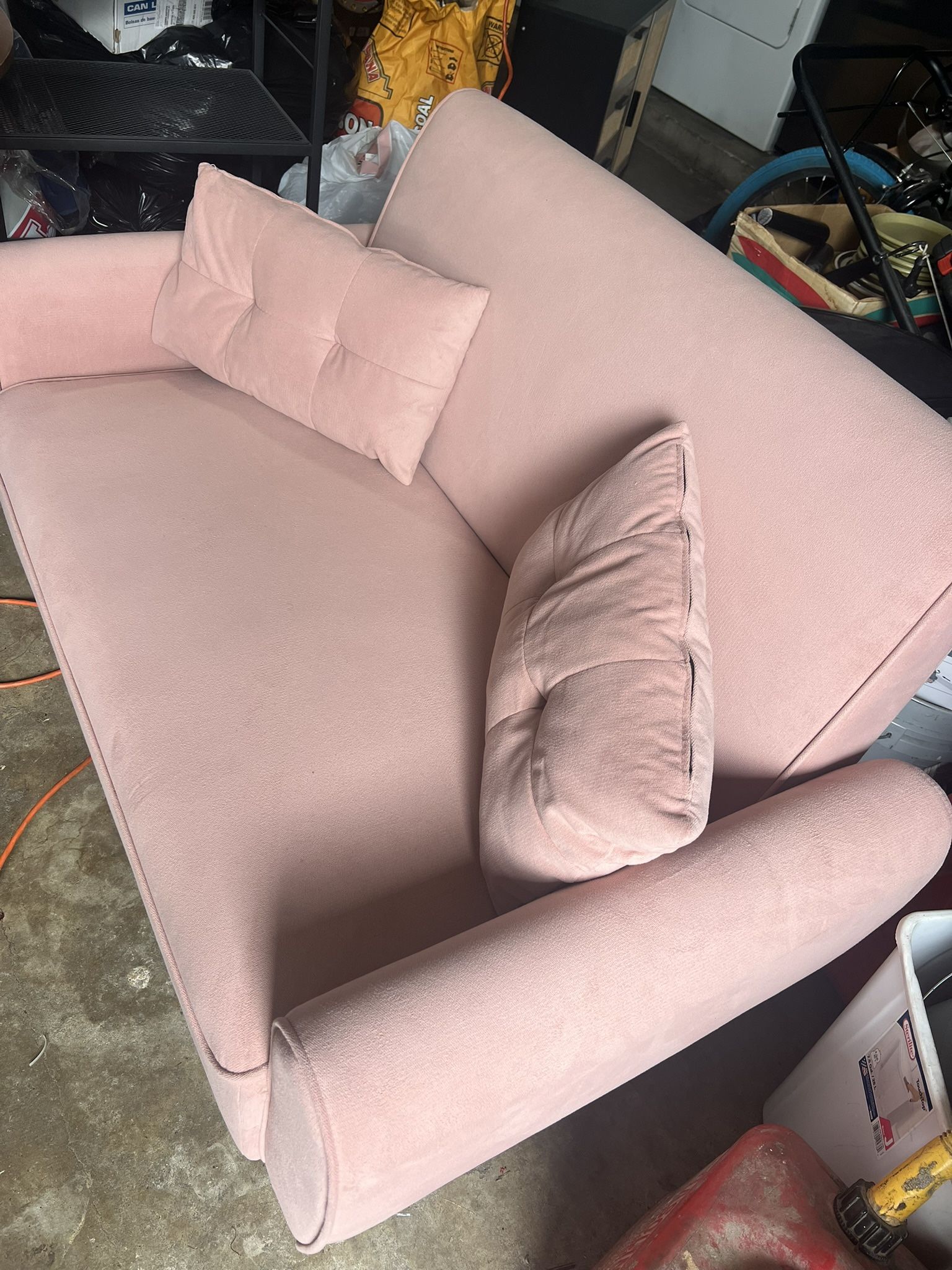 Small Modern Loveseat Sofa, 2 Seat Sofa Couch, Like New , Good Condition (pink)