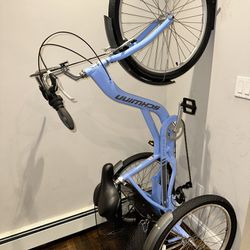 Schwinn Meridian Adult Tricycle Bike, 24 & 26-Inch 3 Wheels, Low Step-Through Frame, Large Cruiser Seat, Rear Folding Basket