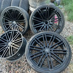 RIMS 24X9½....5 LUGS BOLT PATTERS 5X5..5X127 TIRES NO GOOD 