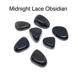 Midnight Lace Obsidian Tumbled Stones from Russia 7pcs 40.4g Total RARE
