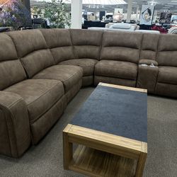 Brown Sectional Recliner 