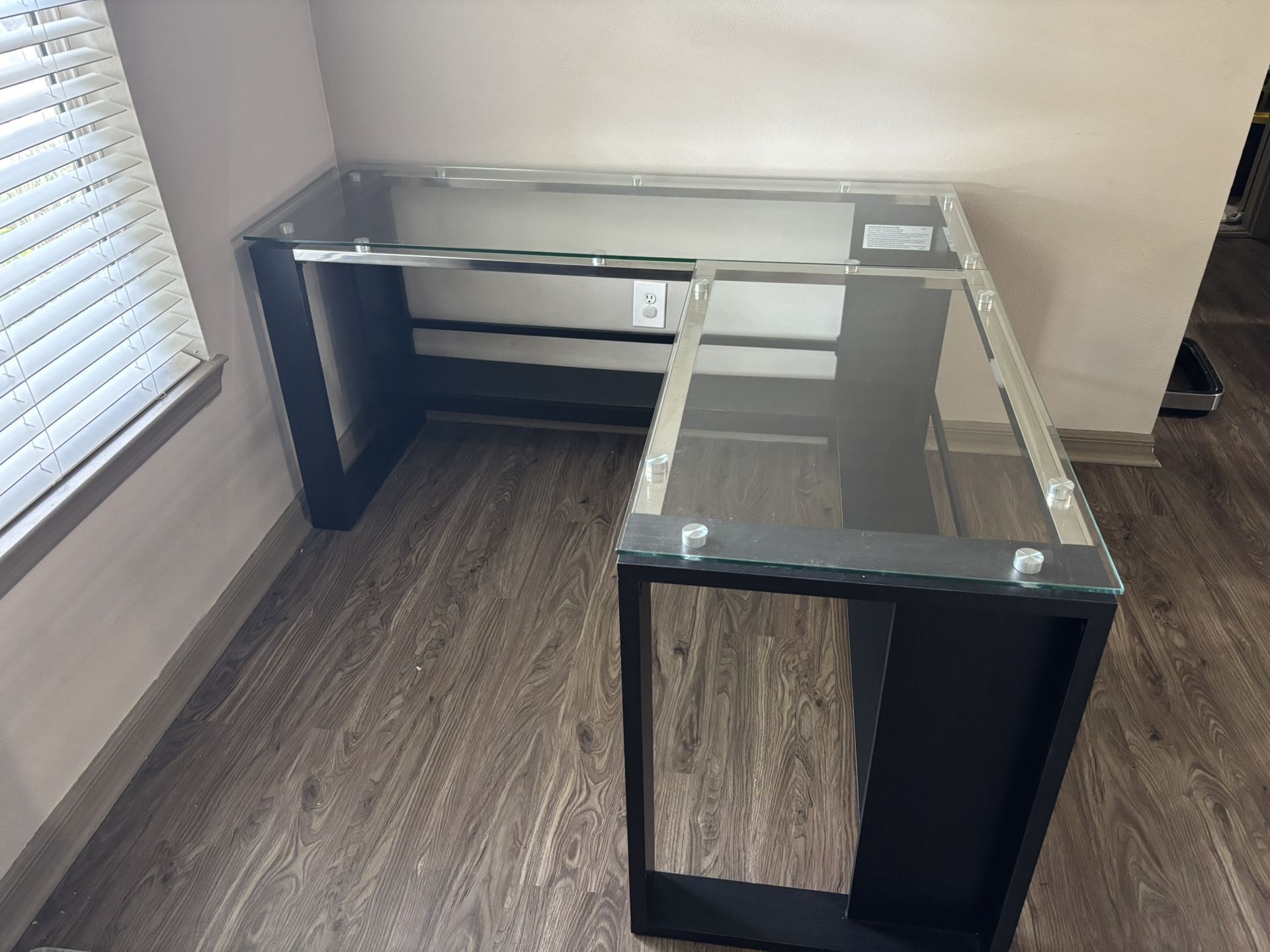 glass corner desk