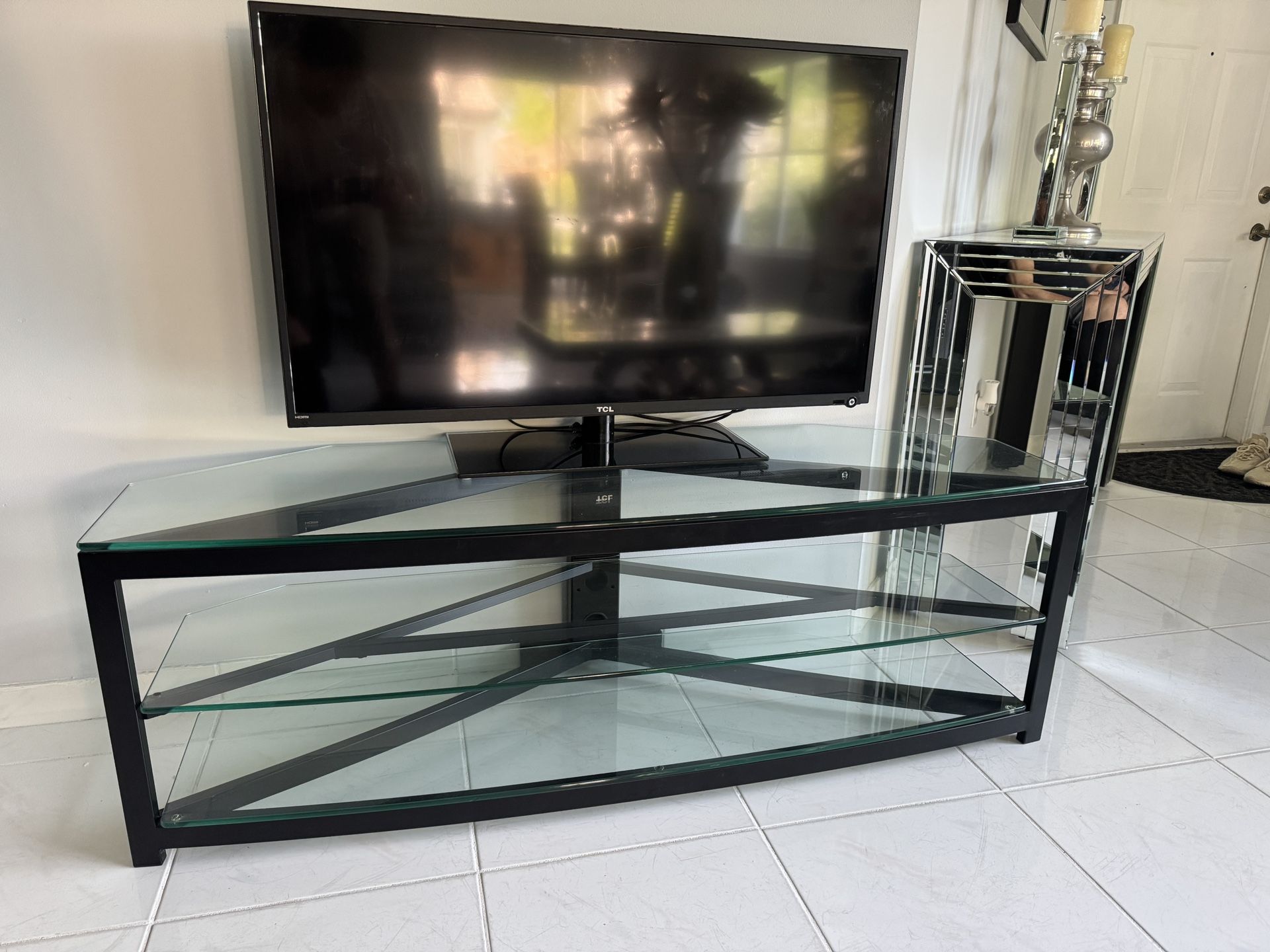 46” TV with Roku and TV Stand