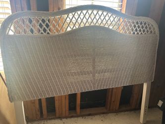 White Wicker Headboard