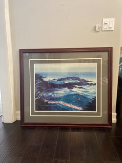 Vintage Framed Golf Painting