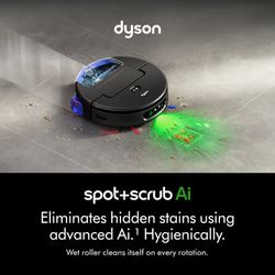 Dyson - Spot+Scrub Ai Wet and Dry Robot Vacuum - Matched Black/Blue