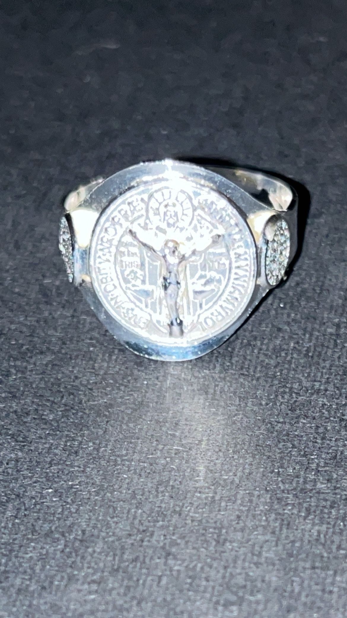 silver cross ring