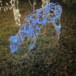 Acrylic Crystals Baby Reindeer Christmas Yard Decor Figure Cool White