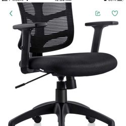 Ergonomic Office Chair Computer Mesh Chair Task Chair Swivel Desk Chair With Adjustable Armrests (Black)