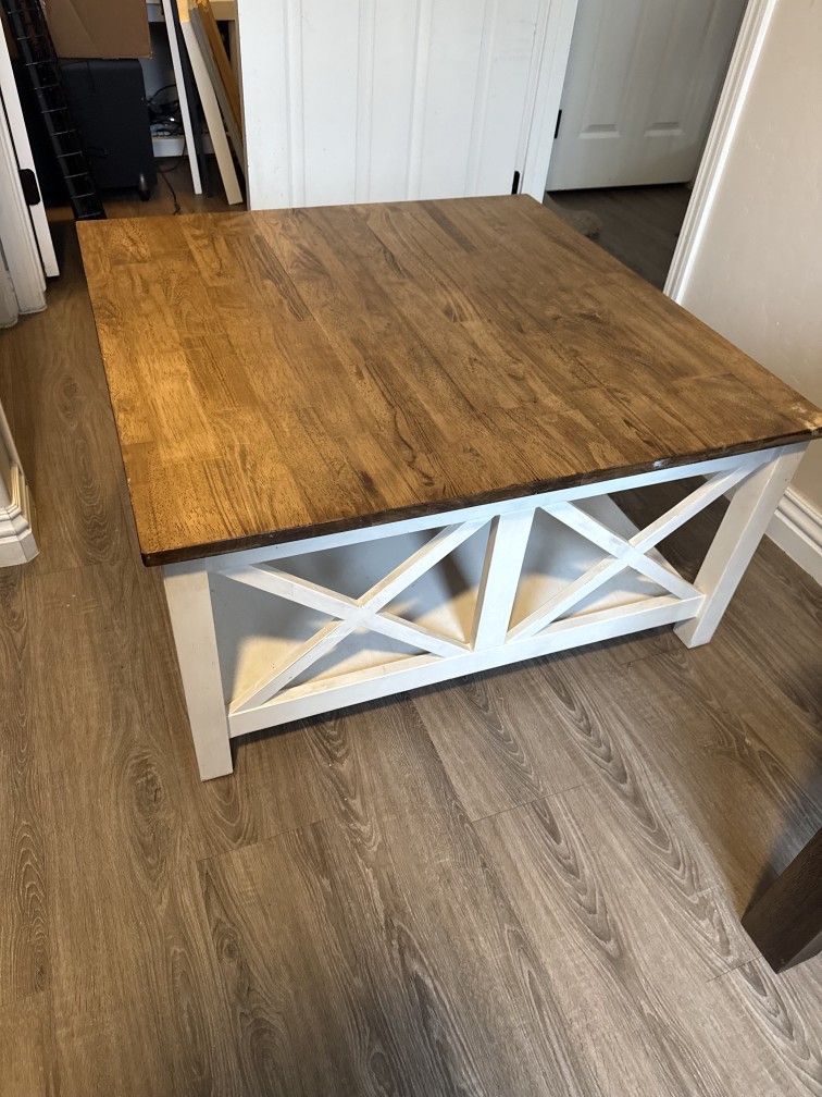 Solid Wood Hampton Square Coffee Table, White