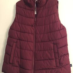 Maroon Gap Women’s Puffer Vest, Size S (never worn)