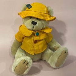 Original Brass Button Bear Harper Stuffed Teddy In Yellow Rain Coat With Tag 