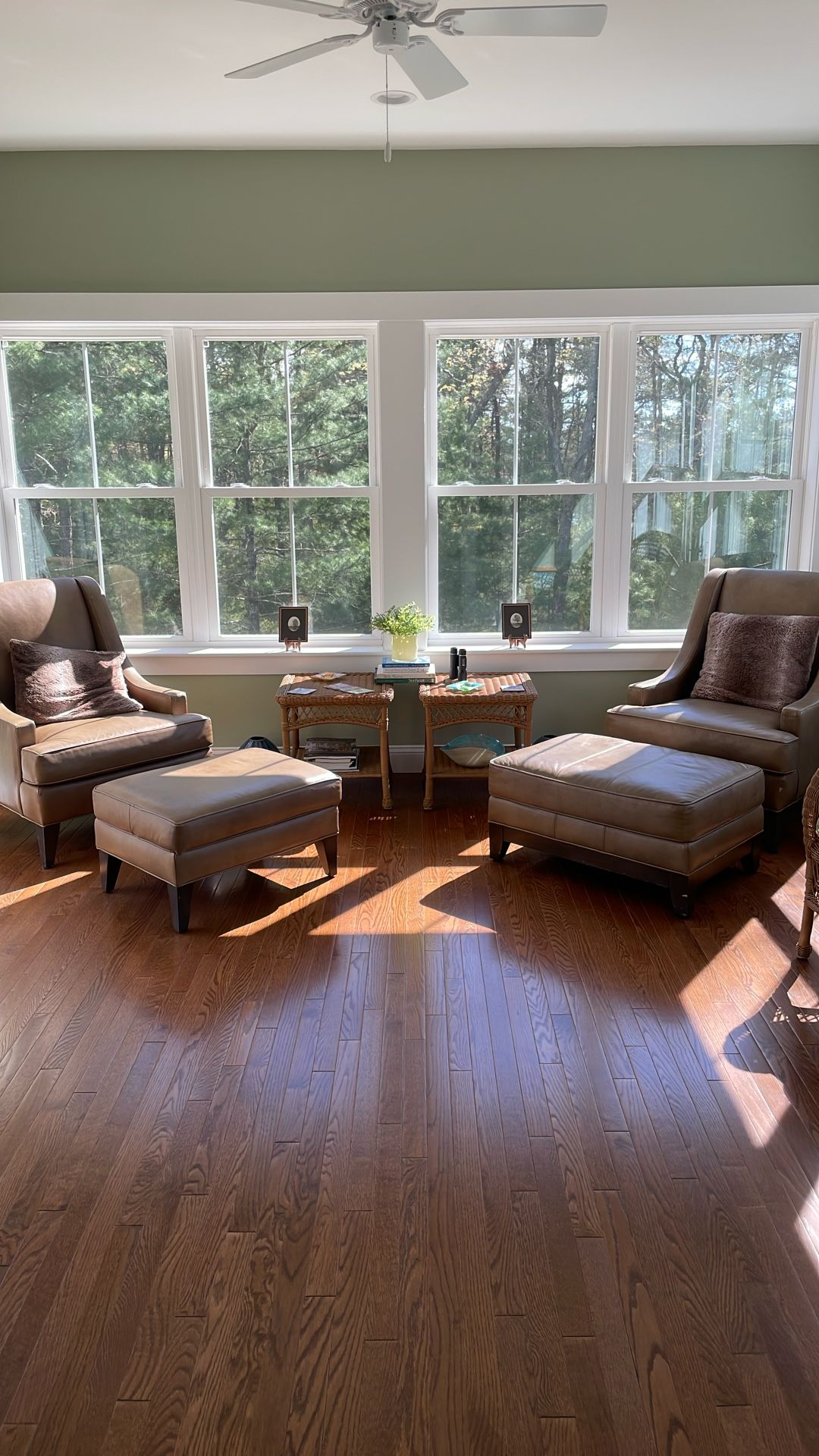 Ethan Allen Timlyn Leather side chair and Ottoman pair