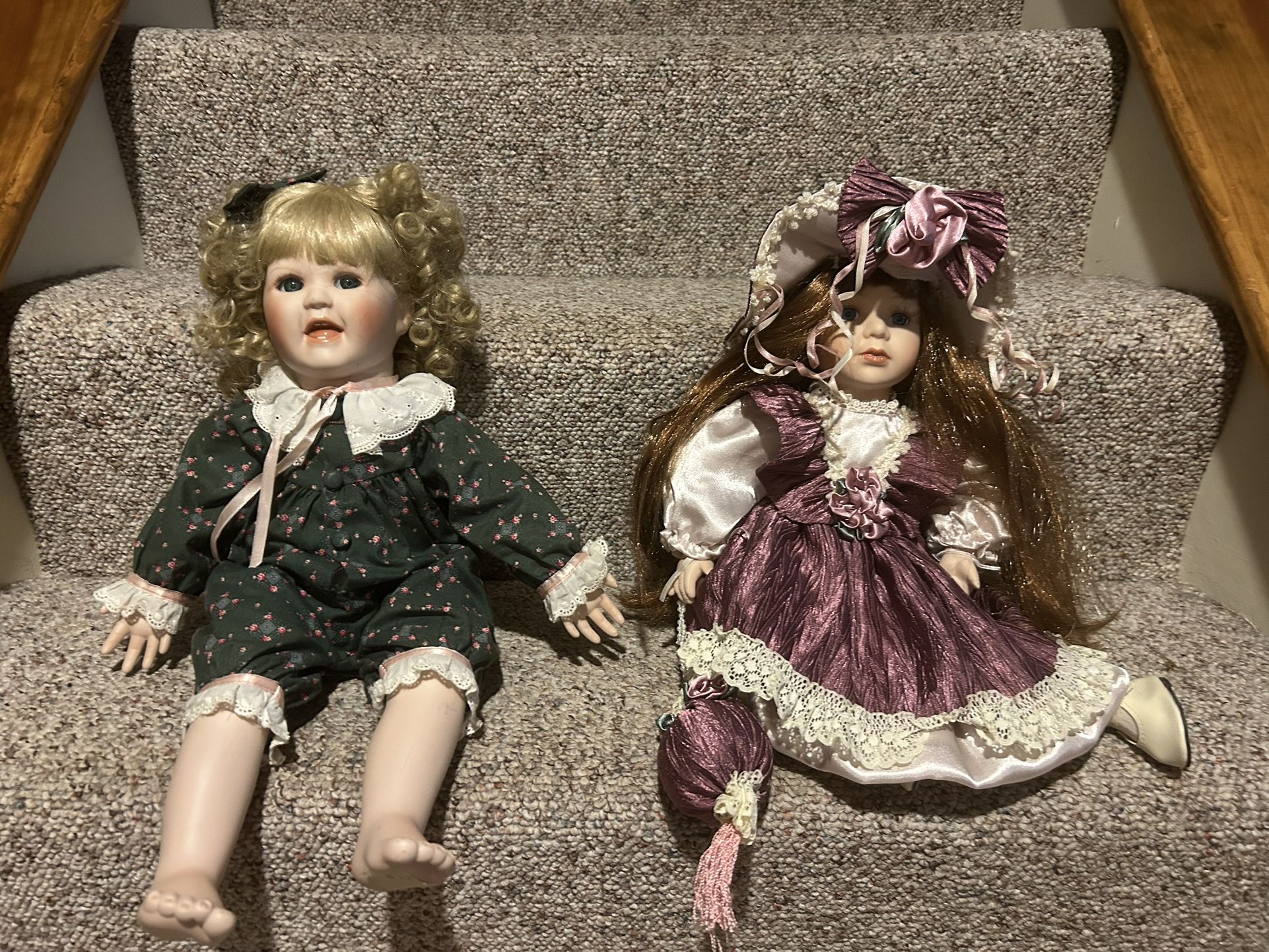 2 Adorable Porcelain Dolls