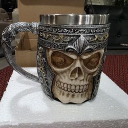 Metal SKULL MUG...Very Heavy. Coffee Mug Size. 