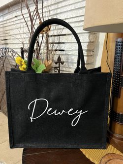 Personalized Burlap Tote Bag