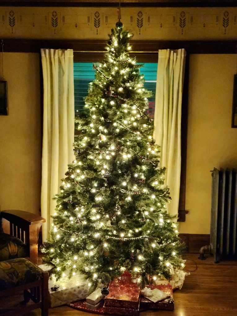 Approx 7ft tall Artificial Christmas Tree, "Frosted Elegance" from Treetime