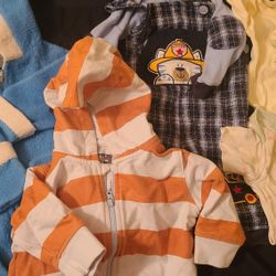 Baby boy 3-6 bunting, zippered jacket, kitten 2 pc outfit, 2 onesies