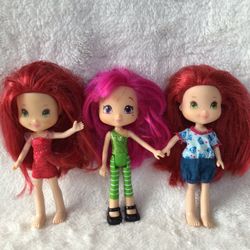 3 Vintage Strawberry Short Cake Dolls