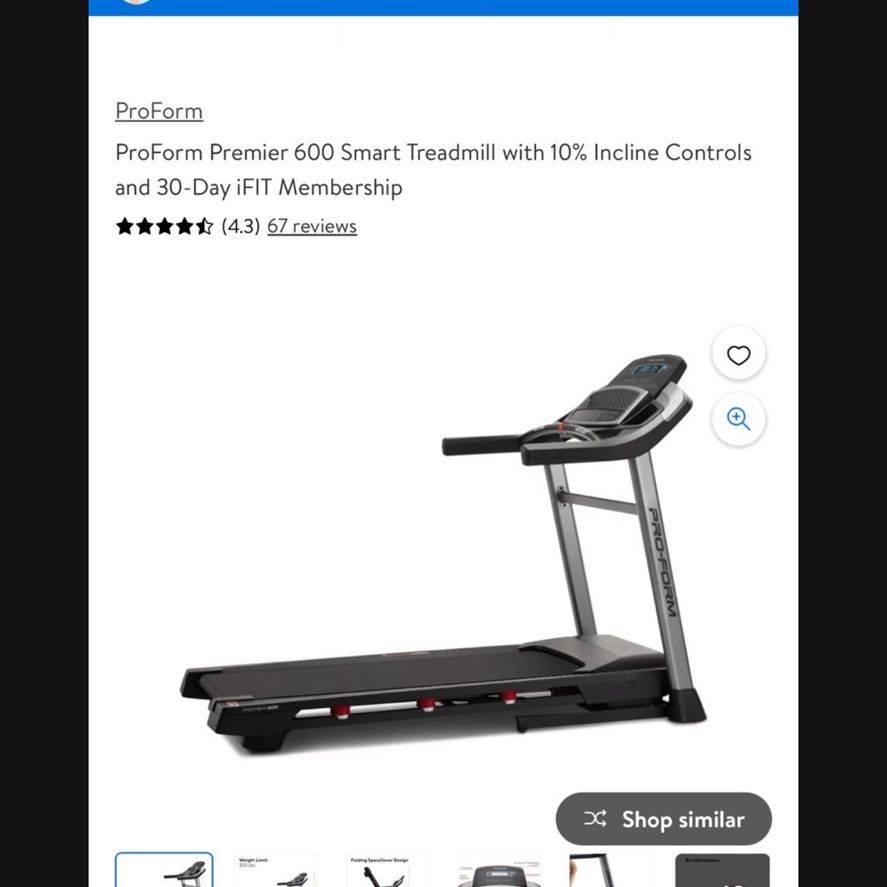 ProForm Premier 600 Smart Treadmill with 10 Incline Controls for Sale in Sierra Madre CA OfferUp