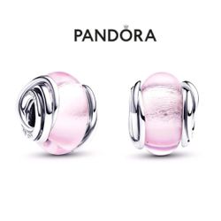 PANDORA Encircled Pink Murano Glass Charm