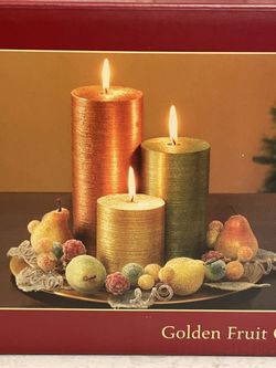 Christmas Centerpiece Decorations Candles Garden Fruit Display Plate