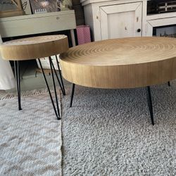 2 Piece Modern Farm House Living room Coffee Table Set