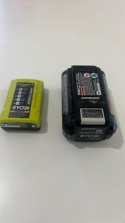 Ryobi 40 Volt lithium battery and charger.